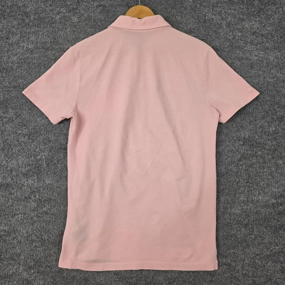Ralph Lauren Purple Label Polo Shirt Men Medium Pink Pique Knit Casual Preppy